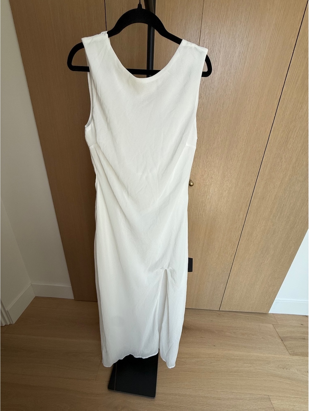 NWT Lulus Yaneli White Boat Neck Cowl Back Bridal Maxi Dress Medium